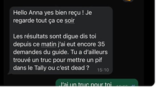 Message d'un client de Profile Glow Up