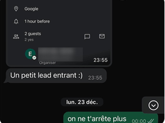 Message d'un client de Profile Glow Up